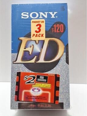 Sony T-120EDC VSH Tapes 3x Recordable 6 Hour Total